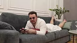 i saw the camera and gave myself to him on the couch