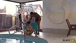 ebony teen enjoys stepdad interracial fuck!