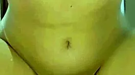 tanned stepsister sits on my cock really hot