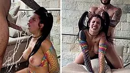 Submissive Slut With Big Tits Gets Humiliated With Milk, Slapped Hard, And Filled With Creampie In Rough Bdsm Fuck