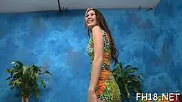 massage session with young babe in oiled hardcore action