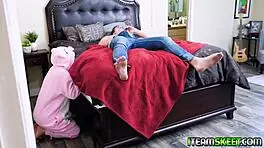 Asian stepsister lulu chu in bedroom scene