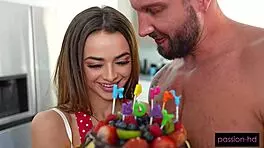 Waking Up to Cake and Cum Filling My Tight Wet Pussy