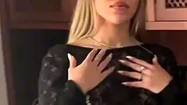 Petite blonde latina with natural tits shakes in pov sloppy blowjob, rimming, ball licking, cum in mouth