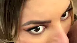 Petite blonde latina with natural tits shakes in pov sloppy blowjob, rimming, ball licking, cum in mouth