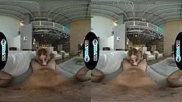 wetvr allie addison fucks horny landlord to pay rent in vr, taking that big cock