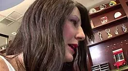 Slutty Brunette Seduces Older Man