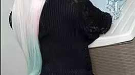 Hey, my virgin friend lets me borrow her huge tits for some bedroom fun over 18