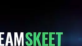 Step sisters tease with deepthroat blowjobs