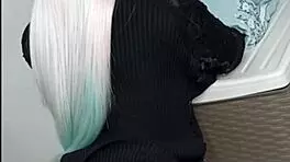 Hey, my virgin friend lets me borrow her huge tits for some bedroom fun over 18