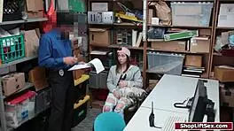 teen shoplifter fucked on officer's desk
