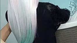 Hey, my virgin friend lets me borrow her huge tits for some bedroom fun over 18