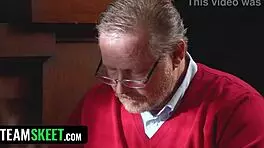 Step sisters tease with deepthroat blowjobs