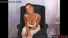 Oh man, my big tits are shaking wildly in this beige dress