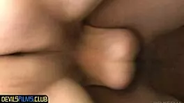 Tattooed Ebony Babe Riding Stepdad's Dong