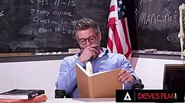 devils film - naughty teen katie kush teases her teacher to fuck her hard in class