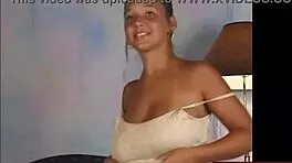 Oh man, my big tits are shaking wildly in this beige dress