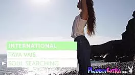 Skinny all natural russian beauty taya vais relaxing naked at the beach