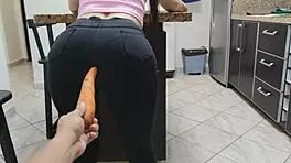 My hot sister-in-law craves a big cock so i tease her ass with a carrot