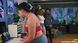 Why are these inlaws diving deep into shaved pussy face sitting?