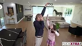 Sweet Teen Deepthroats Grandfather in Shy School Scene