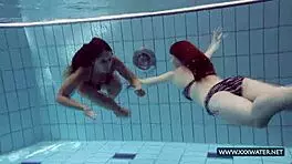 katrin and lucy big tits underwater in bikini nudist beach fun