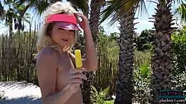 blonde teen kylie belle flaunts big ass outdoors