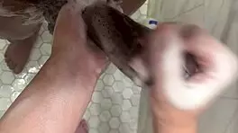 Teen cleans stepbrother's monster cock intensely