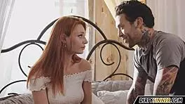 the cute redhead stepsister rides sensually