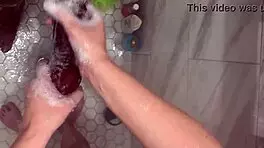 Teen cleans stepbrother's monster cock intensely