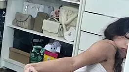 Young Brazilian Latina Babe in Lingerie GOES SOLO ANAL with Massive Black Toy