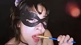 bonneyuwu sucking on a lollipop, looking cute and beautiful as a teen