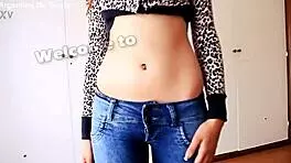 Skinny redhead teen 18+ sucks cock while showing big round ass for cumshot.