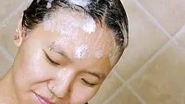 Sexy asian teen 18+ took a shower