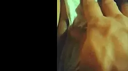 young stepdaughter in lingerie on sofa