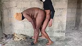 chubby ebony bbw fucks stepson with big black cock in building