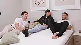 Innocent Ebony Fulfills Gangbang Fantasy with Double Penetration!