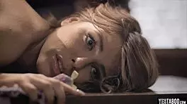 I'm getting my tight blonde ass gaped wide in this rough anal session with my horny professor