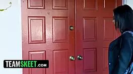 Damn, Ebony Teen 18+ Almost Caught Sucking Massive Black Cock!