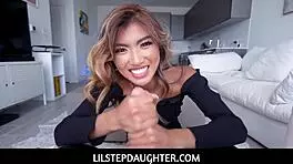 Super cute stepdaughter fucks her step daddy to earn some cash