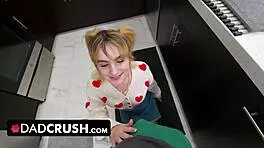 Stunning teen 18+ babe with amazing ass and natural tits bangs her landlord