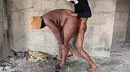 chubby ebony bbw fucks stepson with big black cock in building