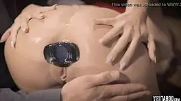 I'm getting my tight blonde ass gaped wide in this rough anal session with my horny professor