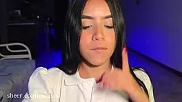 Alumna latina feels the passion in homemade sex with cowgirl and doggystyle, her pussy gaping from big ass action.