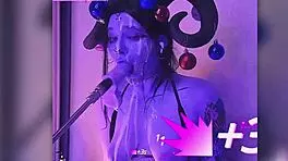 Devil filled with cum passionately gives blowjobs and uses huge dildo!