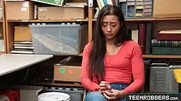 cute shy teen shoplifter lilly hall gets hard doggystyle at work