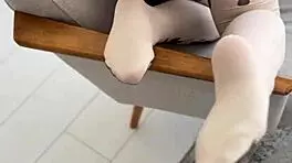 playing with my feet in stockings, but why so intriguing and fetish-like?