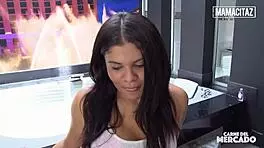 busty latina vick valencia gets oiled and fucked deep by a stranger in casting 😍 cumshot all over her big ass