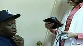 i, blue eyes cougar milf doctor, get horny watching big black cock and seduce for rough interracial fuck