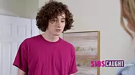 suggestive petite teen reveals tight pussy riding with underwear on